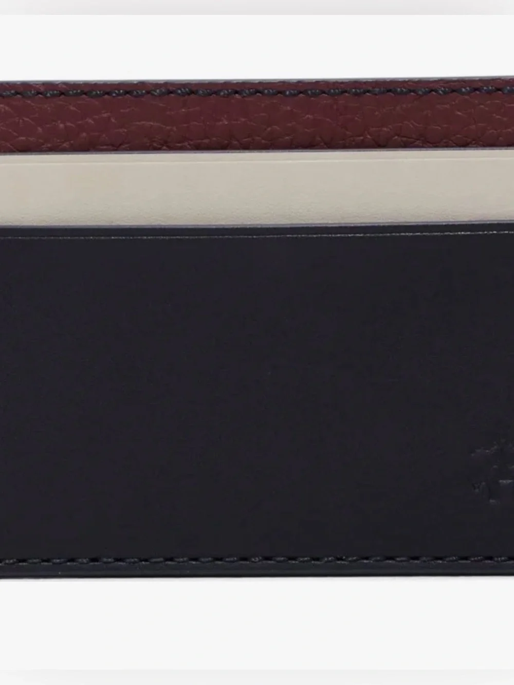 NEW Men’s Brooks Brothers Navy Blue Textured Leather Card Case/Wallet
